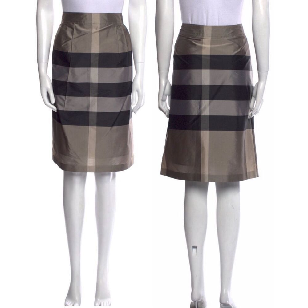 Burberry London Nova Check Pleated Pencil Skirt 4